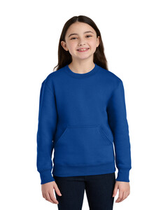 Port & Co PC78YPKT Blue-Youth Core Fleece Crewneck Pocket Sweatshirt  Blue