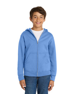 Port & Co PC78YZH Blue-Youth Core Fleece Full-Zip Hooded Sweatshirt  Blue