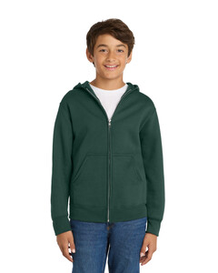 Port & Co PC78YZH Green-Youth Core Fleece Full-Zip Hooded Sweatshirt  Green