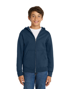 Port & Co PC78YZH Navy-Youth Core Fleece Full-Zip Hooded Sweatshirt  Navy