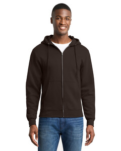 Port & Co PC78ZH Brown-Core Fleece Full-Zip Hoodie Brown