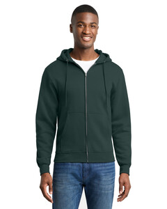 Port &amp; Co PC78ZH Green-Core Fleece Full-Zip Hoodie Green
