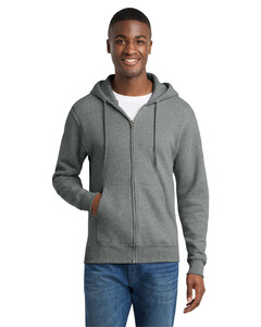Port & Co PC78ZH Gray-Core Fleece Full-Zip Hoodie Gray