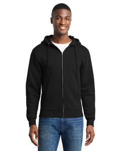 Port & Co PC78ZH Black-Core Fleece Full-Zip Hoodie Black