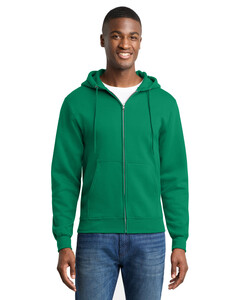 Port & Co PC78ZH Green-Core Fleece Full-Zip Hoodie Green