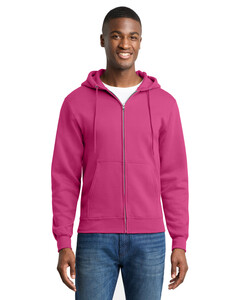 Port & Co PC78ZH Pink-Core Fleece Full-Zip Hoodie Pink
