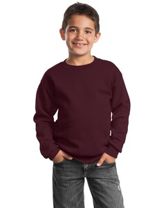 Port & Co PC90Y Maroon-Youth Crewneck Sweatshirt Maroon