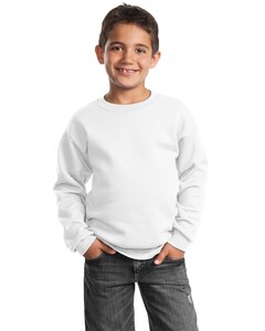 Port & Co PC90Y White-Youth Crewneck Sweatshirt White
