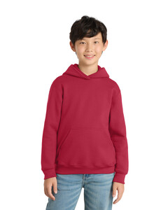 Port &amp; Co PC90YH Red-Youth Pullover Hoodie Red