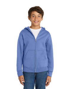 Port & Co PC90YZH Blue-Youth Zip-Up Hoodie Blue