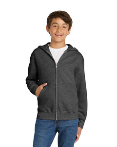 Port & Co PC90YZH Gray-Youth Zip-Up Hoodie Gray