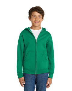 Port &amp; Co PC90YZH Green-Youth Zip-Up Hoodie Green