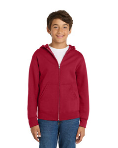 Port &amp; Co PC90YZH Red-Youth Zip-Up Hoodie Red