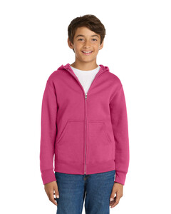 Port & Co PC90YZH Pink-Youth Zip-Up Hoodie Pink