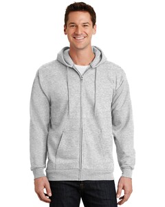 Port & Co PC90ZH Gray-Full-Zip Hoodie Gray