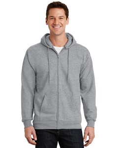 Port & Co PC90ZH Gray-Full-Zip Hoodie Gray