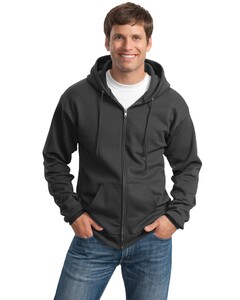 Port & Co PC90ZHT Gray-Tall Ultimate Full-Zip Hoodie Gray