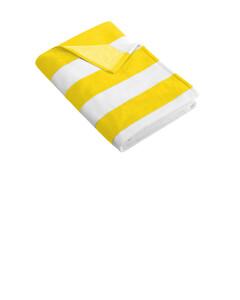 Port & Co PT43 Yellow-Cabana Stripe Beach Towel Yellow