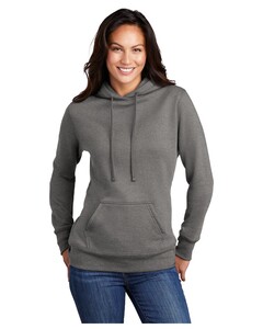 Women's Core Fleece Pullover Hoodie Gray Port & Company LPC78H Gray
