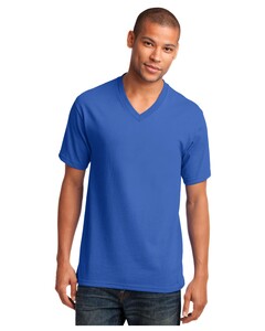 5.4-oz 100% Cotton V-Neck T-Shirt Blue Port & Company PC54V Blue