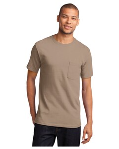 Tall Essential T-Shirt with Pocket Brown Port & Company PC61PT Brown