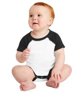 Infant Baseball Fine Jersey Onesie White Rabbit Skins RS4430 White