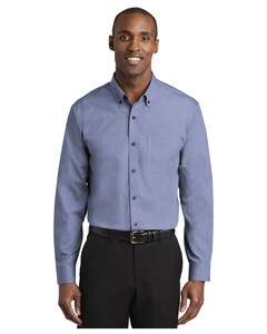 Tall Nailhead Non-Iron Shirt Navy Red House TLRH370 Navy