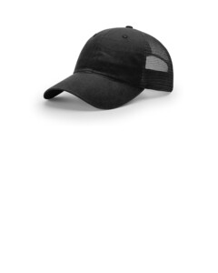 Richardson 111 Black-Garment Washed Trucker Hat Black