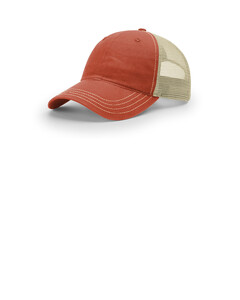 Richardson 111 Orange-Garment Washed Trucker Hat Orange