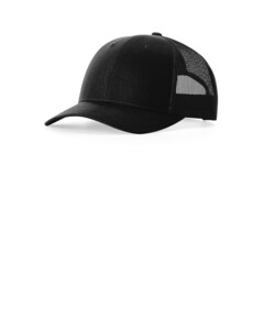 Richardson 115 Black-Low Pro Trucker Hat Black
