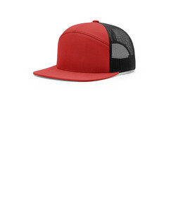 Richardson 168 Red-7-Panel Trucker Hat  Red
