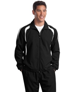 Sport-Tek JST60 Black-Colorblock Raglan Jacket Black