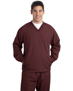 V-Neck Raglan Wind Shirt. Maroon Sport-Tek JST72 Maroon