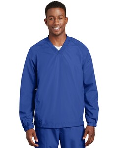 V-Neck Raglan Wind Shirt Blue Sport-Tek JST72 Blue