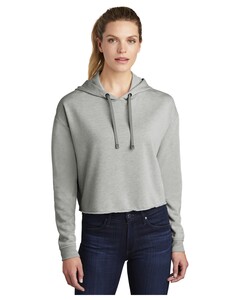 Sport-Tek LST298 Gray-Women's PosiCharge Tri-Blend Wicking Fleece Crop Hoodie Gray