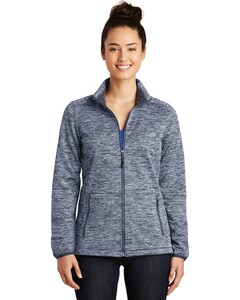 Sport-Tek LST30 Navy-Women's PosiCharge  Electric Heather Soft Shell Jacket Navy
