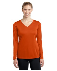Women's Long Sleeve V-Neck Competitor T-Shirt Orange Sport-Tek LST353LS Orange