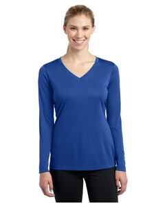 Women's Long Sleeve V-Neck Competitor T-Shirt Blue Sport-Tek LST353LS Blue
