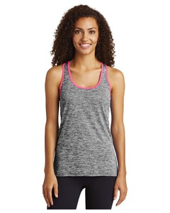Sport-Tek LST396 Black-Women's PosiCharge  Electric Heather Racerback Tank Top Black