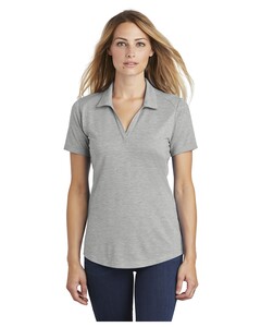 Sport-Tek LST405 Gray-Women's PosiCharge Tri-Blend Wicking Polo Shirt  Gray