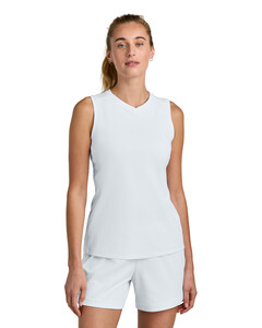 Women's Club Sleeveless V-Neck White Sport-Tek LST441 White