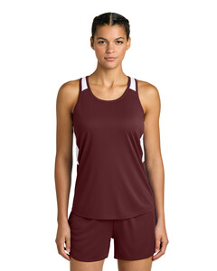 Sport-Tek LST446 Maroon-Women's Club Track Tank  Maroon