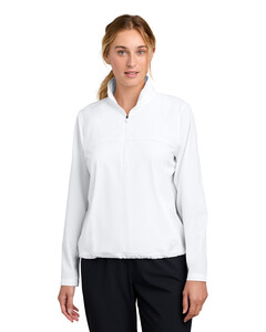 Sport-Tek LST481 White-Women's Repeat 1/2-Zip White