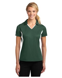 Women's Side Blocked Micropique Sport-Wick Polo Shirt Green Sport-Tek LST655 Green
