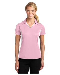 Women's Side Blocked Micropique Sport-Wick Polo Shirt Pink Sport-Tek LST655 Pink