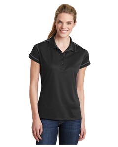 Sport-Tek LST659 Black-Women's Contrast Stitch Micropique Sport-Wick Polo Black