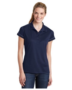 Sport-Tek LST659 Navy-Women's Contrast Stitch Micropique Sport-Wick Polo Navy