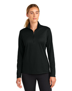 Sport-Tek LST672 Black-Women's Micropique Sport-Wick 1/4-Zip Black