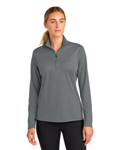 Sport-Tek LST672 Gray-Women's Micropique Sport-Wick 1/4-Zip Gray