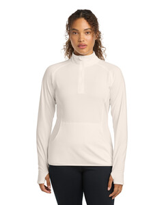 Sport-Tek LST850 Natural-Women's Sport-Wick  Stretch 1/2-Zip Pullover Natural